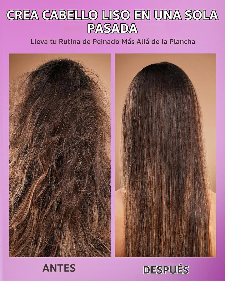 Cepillo alisador de cabello, aceite caliente, peine iónico de 9 tem...