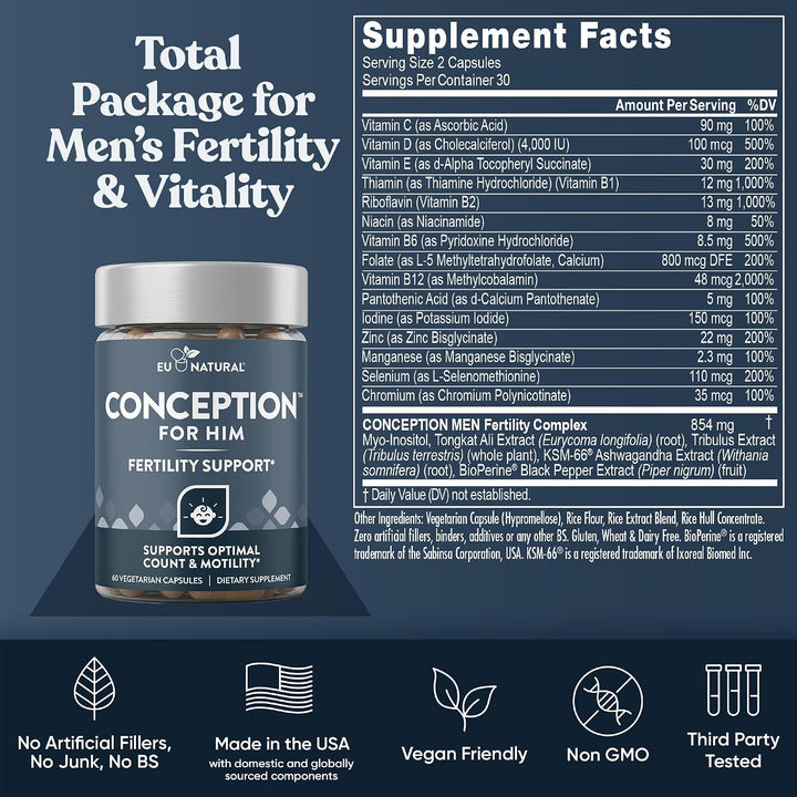 Conception Fertility for Her & Him Paquete - Combo de suplementos d...
