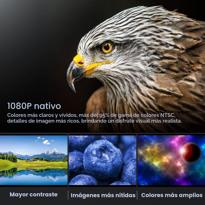 HOMPOW Proyector, Nativo 1080P Full HD Bluetooth Proyector con Alta...