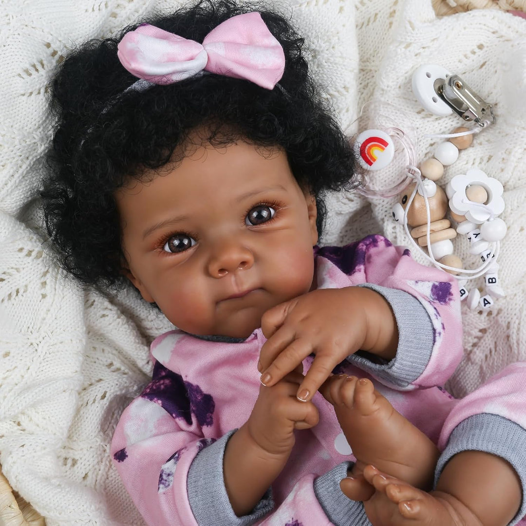 WOOROY Muñeca Reborn Realista de Bebé Niña Negra \u2013 Muñeca reci...