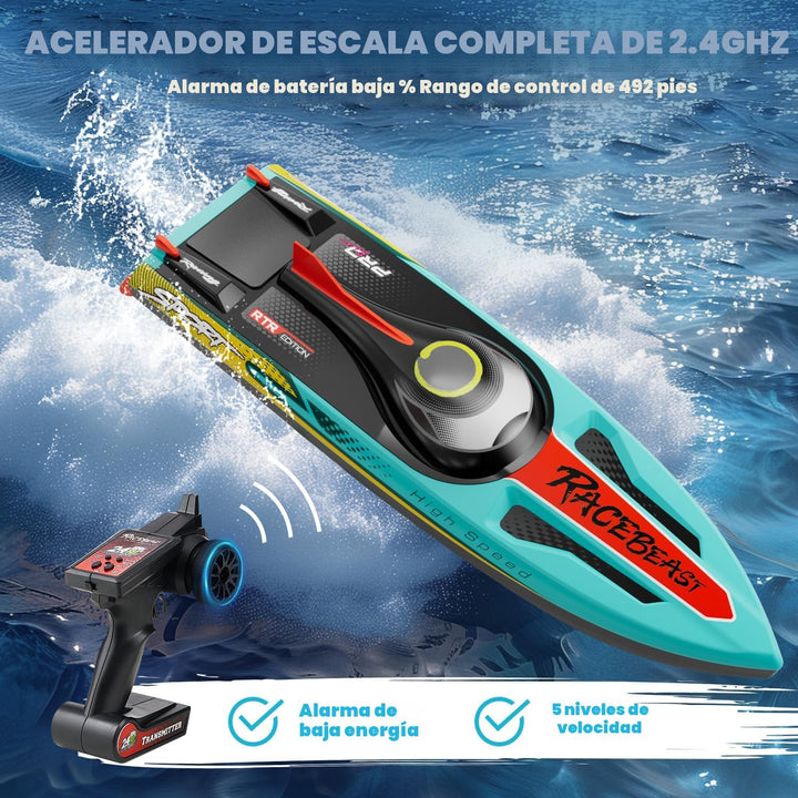 TOPCHOIC Barco a control remoto sin escobillas de 40+MPH, barcos de...