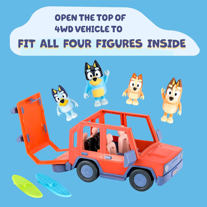 Bluey Heeler - Coche de juguete familiar 4WD para niños pequeños co...