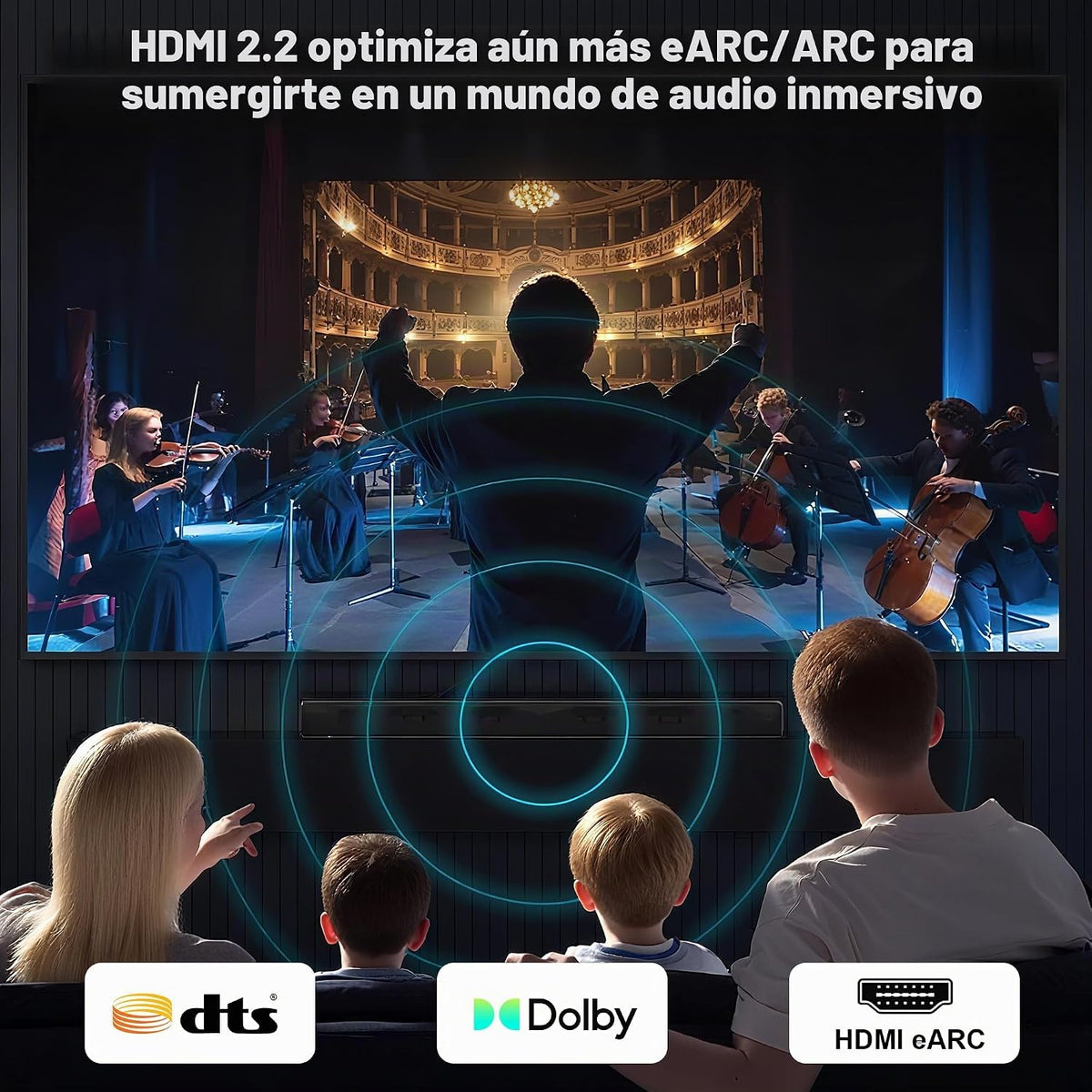 Cable HDMI 2.2 de 16K 10K 8K 96 Gbps 5 pies, cable HDMI® de ultra alta velocidad 16K 30Hz 8K/120Hz 4K 240HZ eARC HDCP 2.2 y 2.3 HDR10+ Dolby compatible con PS5 PlayStatio5 TV PC Monitor Xbox Series