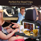 Organizador de asiento trasero de coche con soporte plegable para