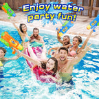 Super pistola de agua para niños y adultos: paquete de 2 pistolas de agua súper remojadoras de 1200 cc con rango impresionante, juguetes ideales para niños y niñas, verano al aire libre, piscina