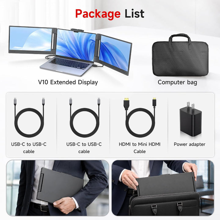 AOC Extensor de pantalla para laptop de 14 pulgadas, monitor portát...