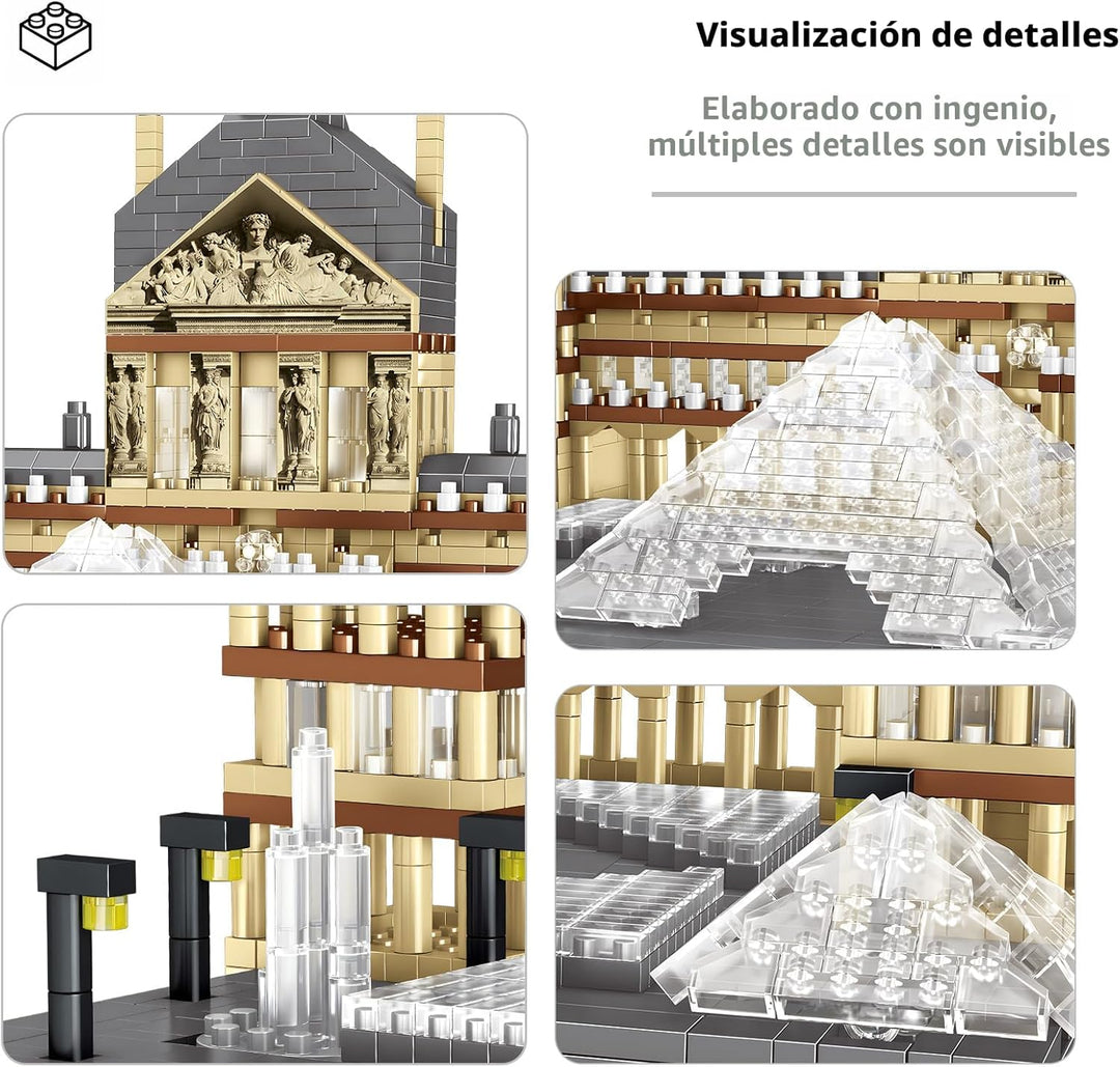 CSNRHG Juego de bloques de construcción modelo Museo del Louvre de...