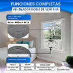 Comfort Zone Ventilador de ventana doble WiFi inteligente de 9 pulg...