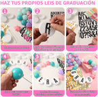 Kpop - Decoración de fiesta temática de bricolaje, kit de Navidad, pulsera de la amistad gigante de Navidad, guirnalda con letras bola Heopeis pulsera de amistad personalizable para decoración de boda