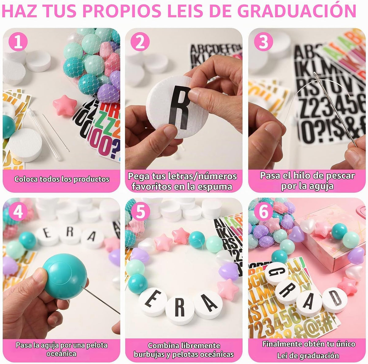 Kpop - Decoración de fiesta temática de bricolaje, kit de Navidad, pulsera de la amistad gigante de Navidad, guirnalda con letras bola Heopeis pulsera de amistad personalizable para decoración de boda