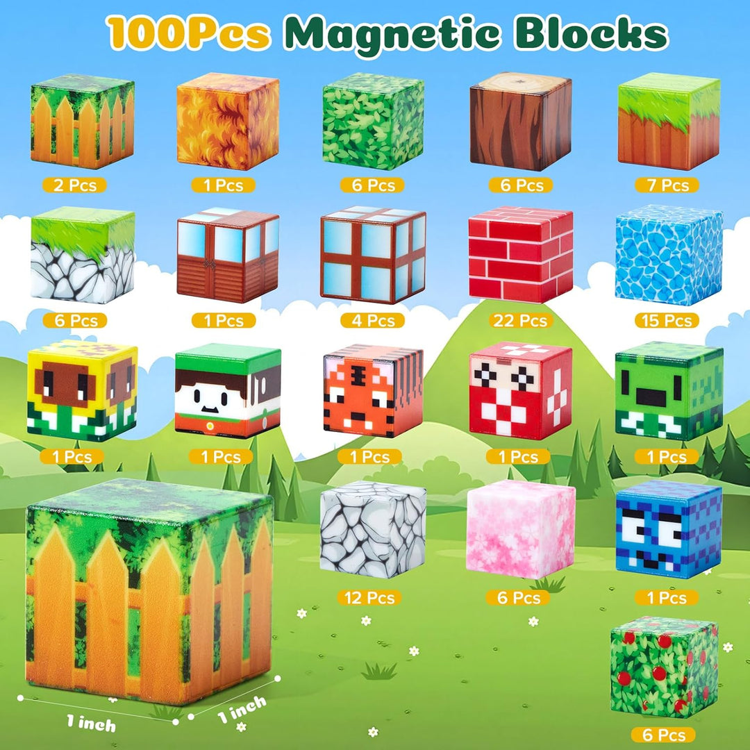 Bloques magnéticos 100 piezas bloques magnéticos de