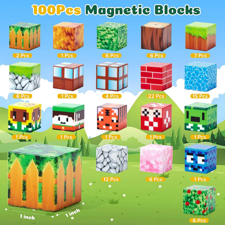 Bloques magnéticos 100 piezas bloques magnéticos de