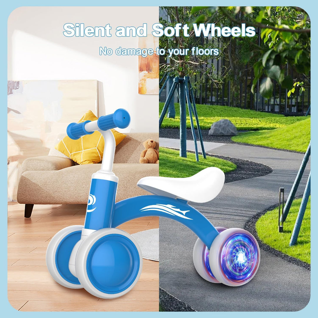 Bicicleta de equilibrio para bebés con iluminación colorida, juguet...