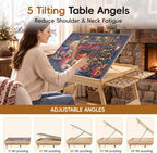 TEAKMAMA Mesa de rompecabezas sin montaje, 1500 piezas de tablero de