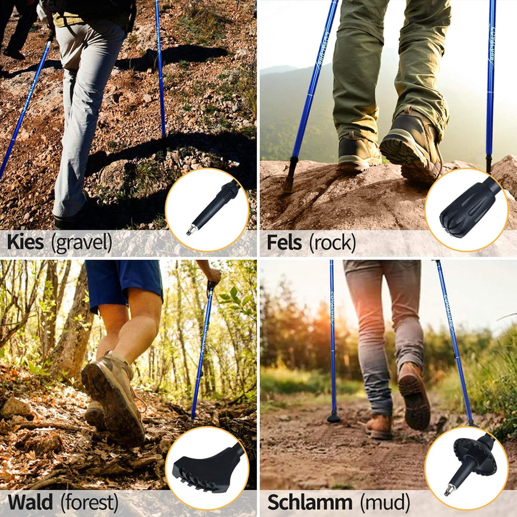 Bastones de senderismo plegables, bastones de senderismo de