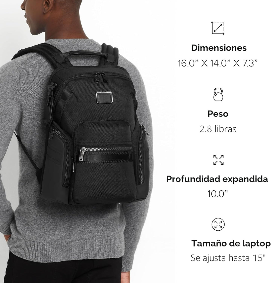 TUMI - Mochila de navegación Alpha Bravo - Mochila de viaje diario...