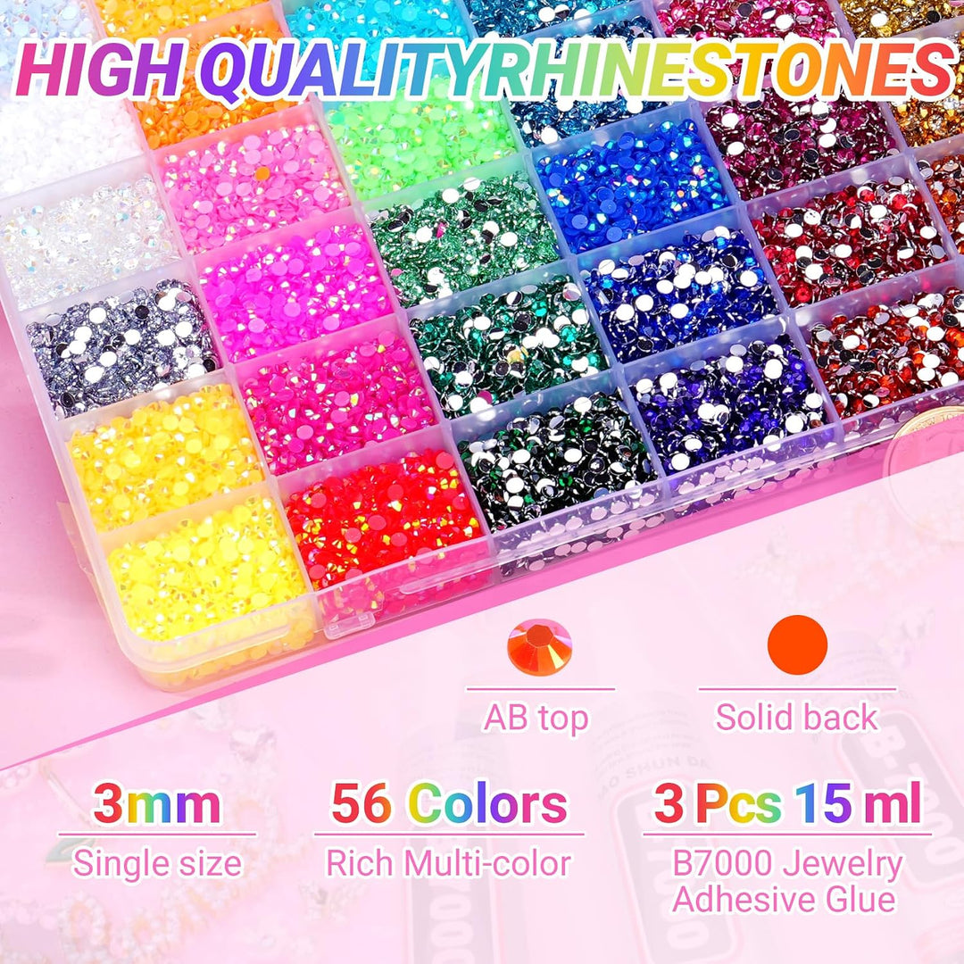 79000 unidades de diamantes de imitación de gelatina de 56 colores...