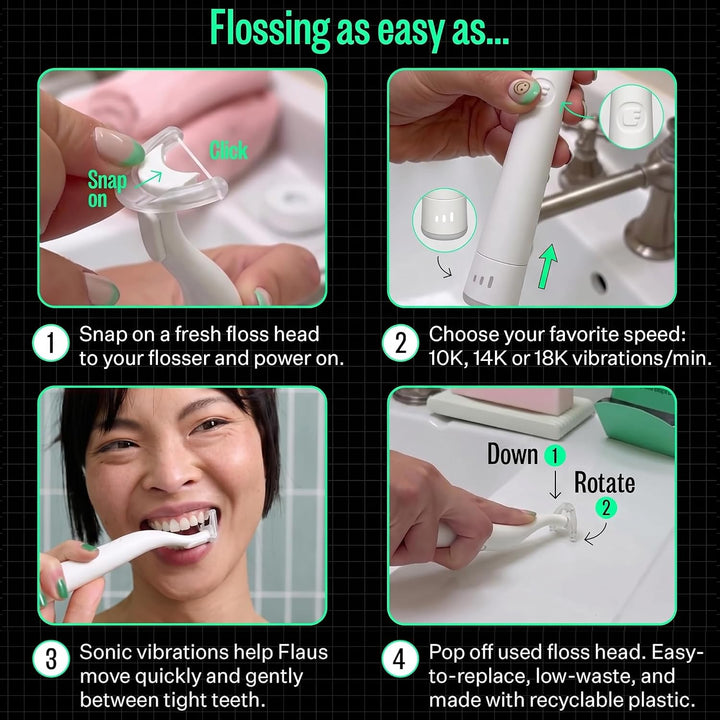 FLAUS Hilo dental eléctrico (tejido extra fuerte), Shark Tank + Opr...
