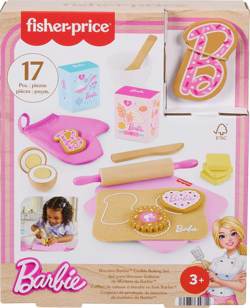 Fisher-Price Juego de hornear galletas Barbie de madera