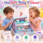 Lehoo Castle Juguetes de helado para niños pequeños de 3 a 5 años, juguetes para niñas de 3 a 4 años, juego de tienda de helados para niños, regalo para niñas y niños de 3, 4, 5, 6 años