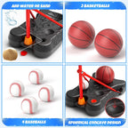 HopeRock - Juego de aro de baloncesto 2 en 1 para niños y pelota en T