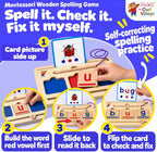 CVC Word Magic Phonics Game: Montessori Ortografía de madera