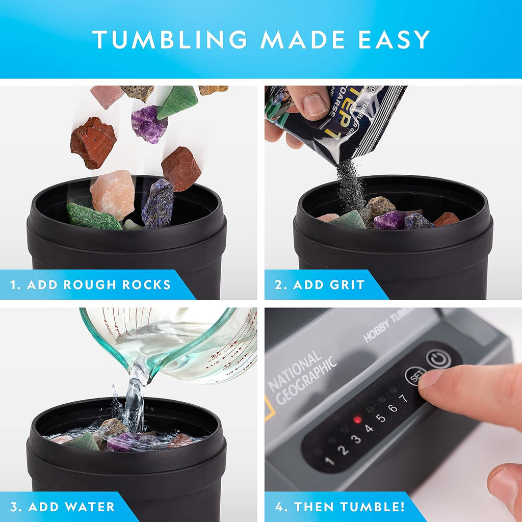 National Geographic Hobby Rock Tumbler Kit para Kids y Adults Ages 8+