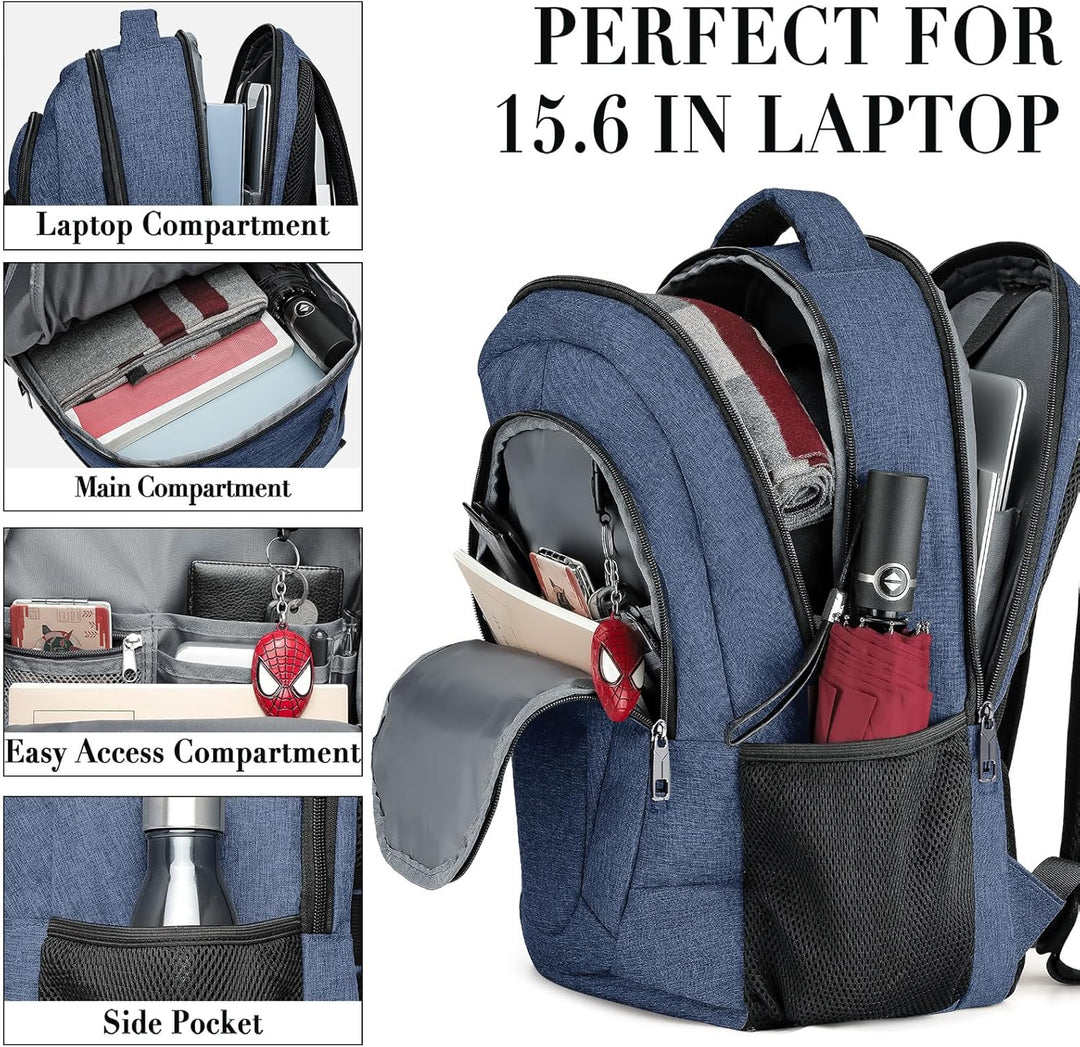 Mochila para mujer y hombre, mochila de viaje para laptop con carga...
