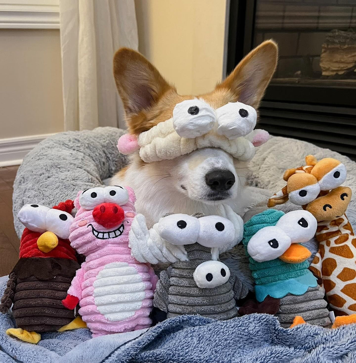 Nocciola 5-Pack Squeaky Dog Toys, Durable Stuffed Critter Zoo Dog Toys con Unique Squeak Sounds a Keep Dogs Busy, Puppy Toys para Small, Medium, y Large Dogs