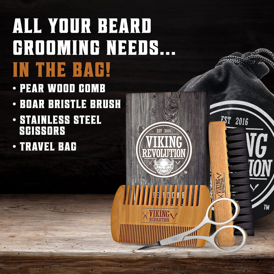 Viking Revolution Juego de Cepillo y Peine para Barba con Lavado y...
