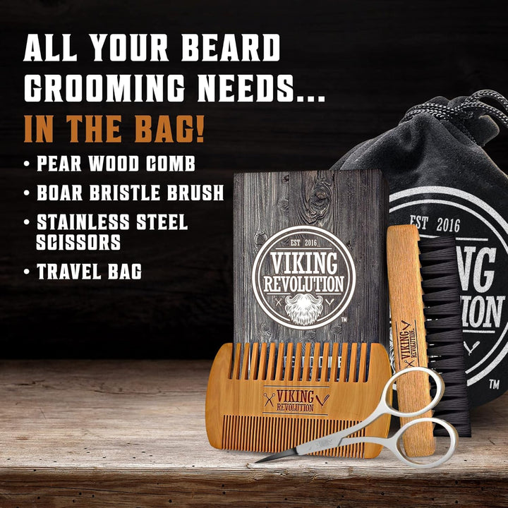 Viking Revolution Juego de Cepillo y Peine para Barba con Lavado y...