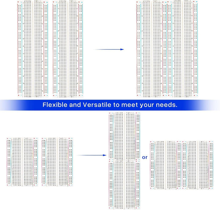 ELEGOO 2 unids 830 puntos y 2 unids 400 puntos Breadboard