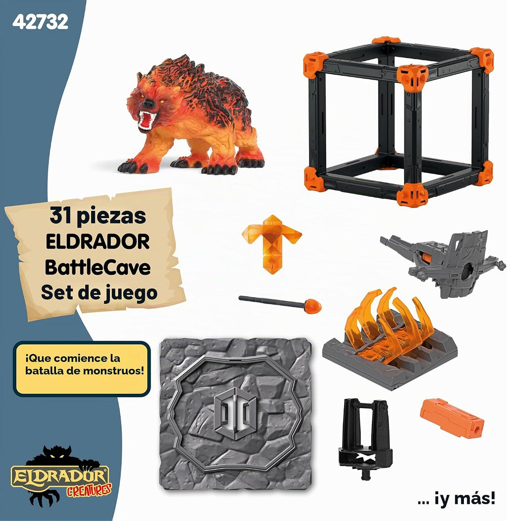 Schleich Eldrador - Juego de 31 piezas de oso de lava de cueva de batalla