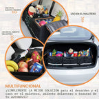 HEYTRIP Organizador grande de maletero con bolsa térmica integrada a prueba de fugas, 2 correas de sujeción, 4 divisores extraíbles, funda plegable, construido con tablero de PE de 2 mm
