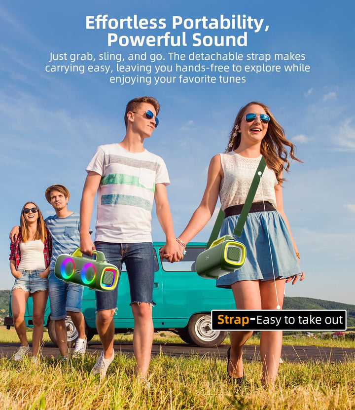 Altavoz Bluetooth portátil inalámbrico, sonido fuerte de 140 W (máx...