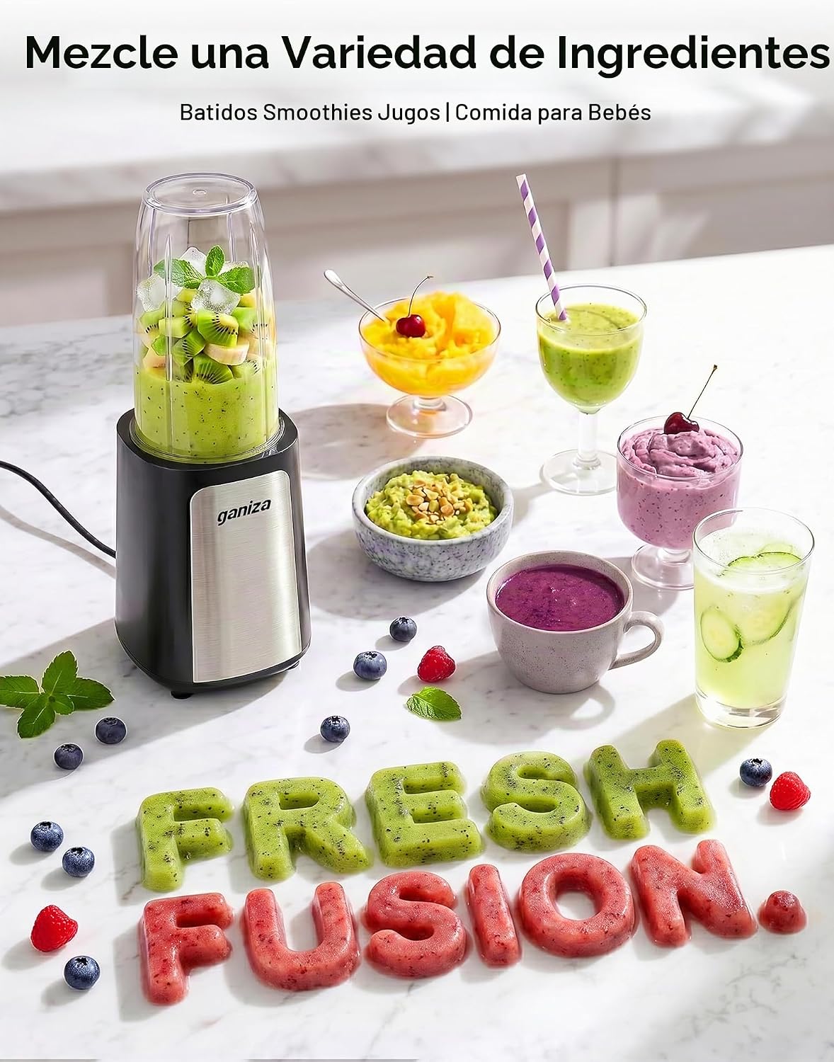 Licuadora Ganiza Smoothie, 14 piezas de batidos y batidos personales portátiles