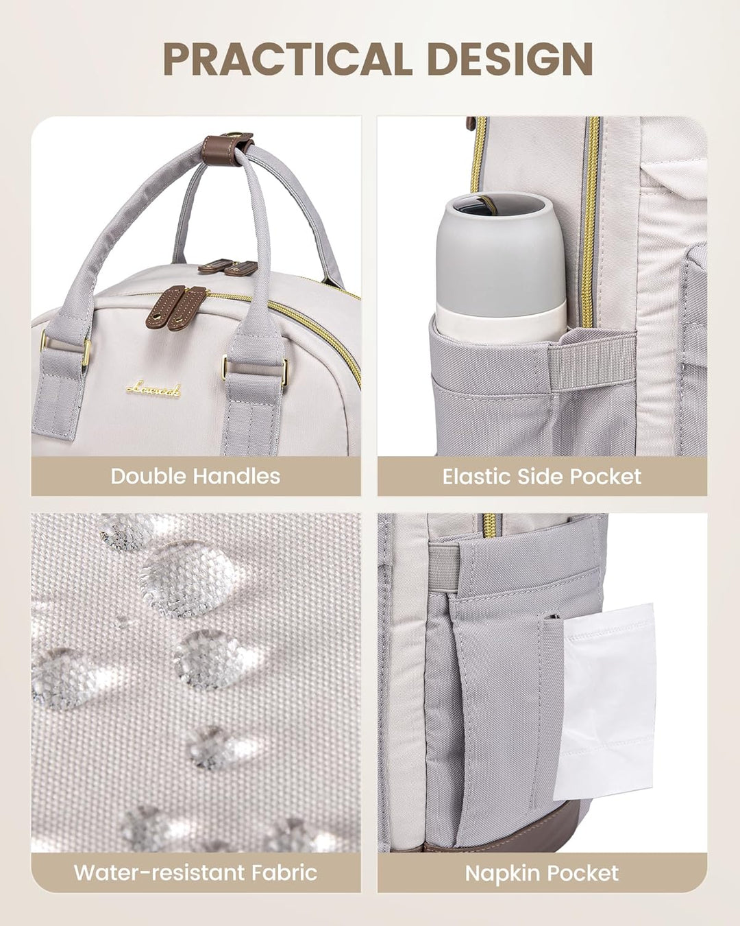 LOVEVOOK - Mochila para portátil de viaje para mujer, mochila antir...