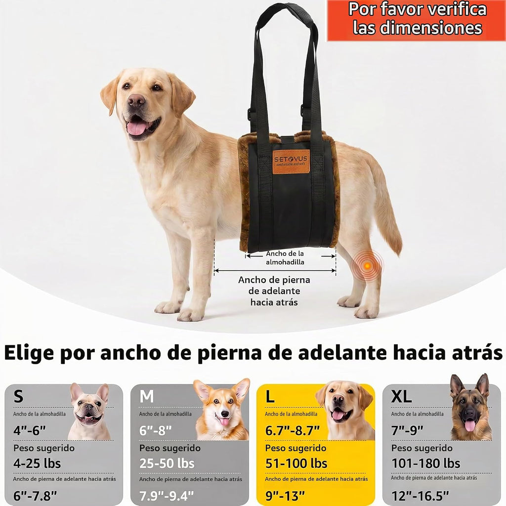 Arnés de elevación ajustable para perros, honda grande de la ayuda