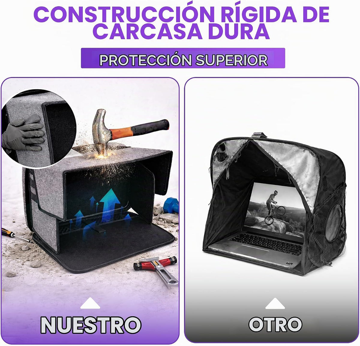 Parasol para laptop para exteriores y carcasa rígida 2 en 1, tienda...