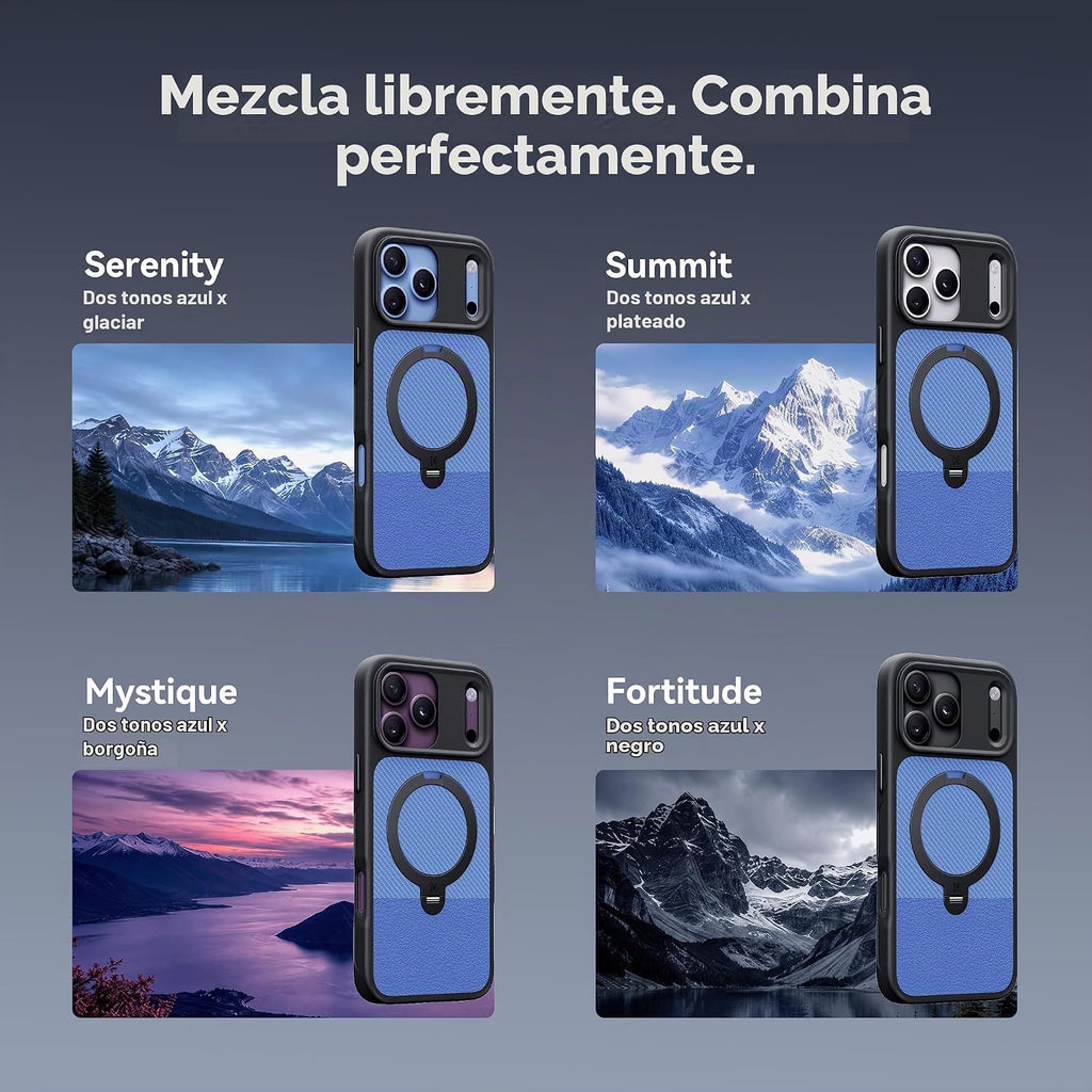 CASEKOO Texture Blue 360 Spin Soporte magnético para iPhone 18 Pro Max Case