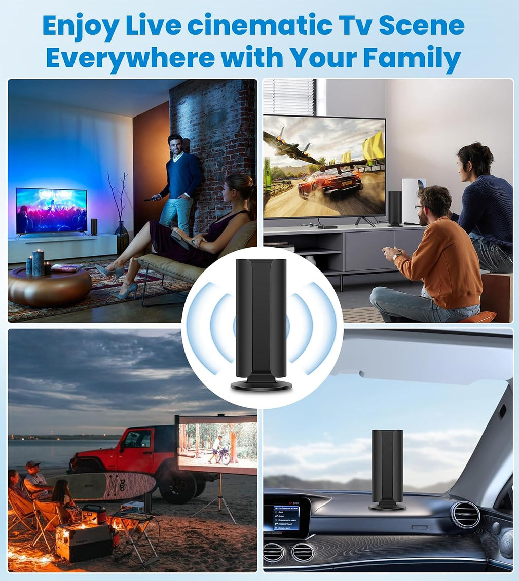 Antena de TV 2026 para Smart TV, rango de más de 5000 millas, antena de TV digital HD más fuerte para interiores con amplificador de señal Booster, diseño impermeable, soporte 8K 4K 1080p 360°