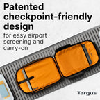 Targus Voyager EXP Mochila de viaje de 17 pulgadas, mochila expandible para laptop de 27L a 30 L, apta para puntos de control TSA, resistente al agua, bolsillo con bloqueo RFID, se adapta a portátiles