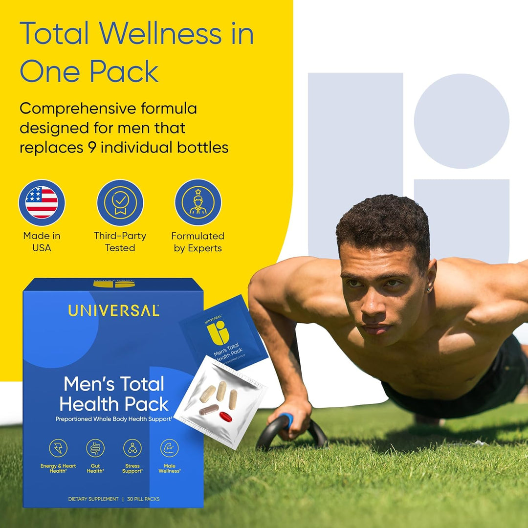 Paquetes de vitaminas diarias Total Health para hombres, 22 mineral...