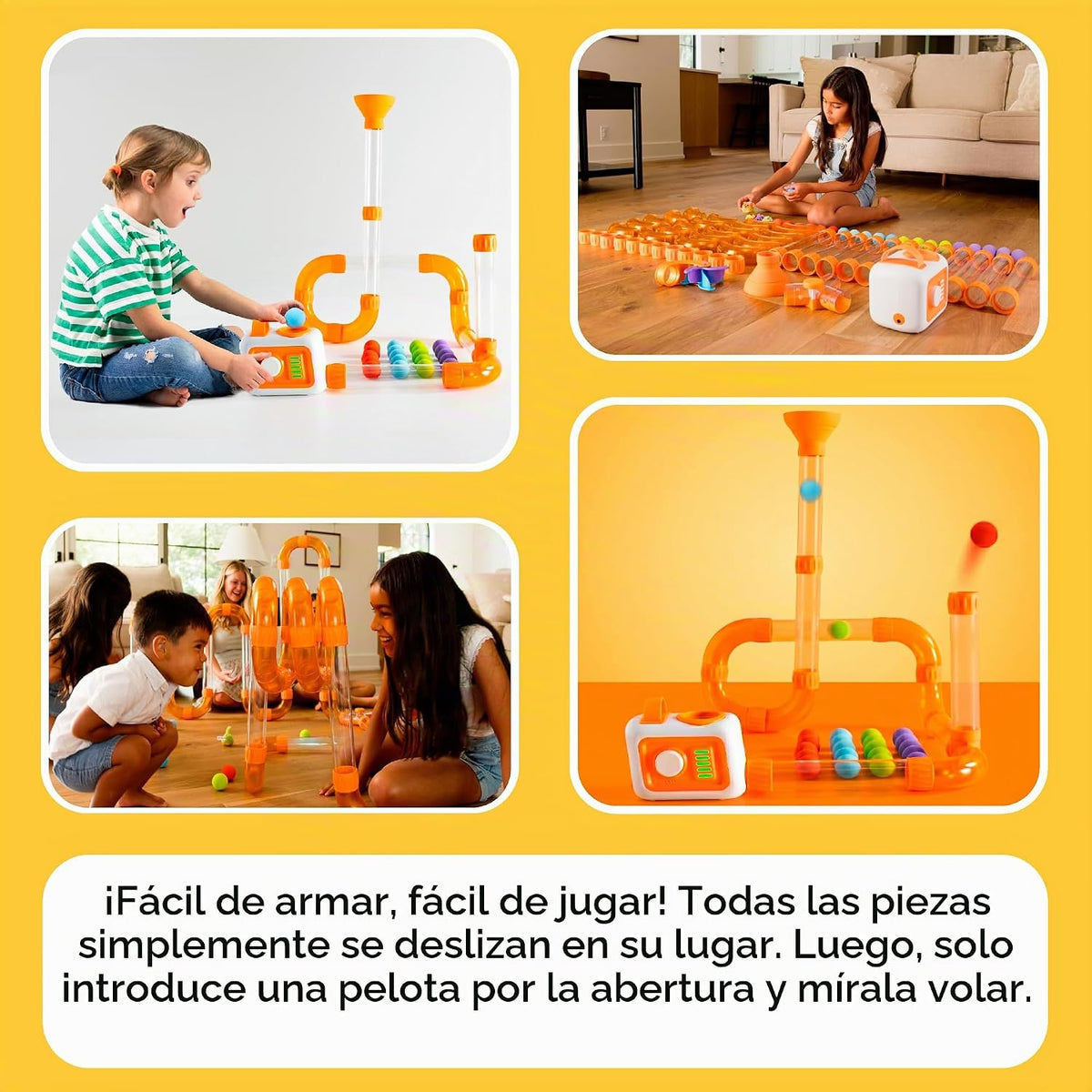 Fat Brain Toys Air Toobz Evo, juguetes de construcción STEM originales impulsados por aire para niños y adolescentes, juguetes de construcción para niños, juguetes STEM para niños de más de 3 años