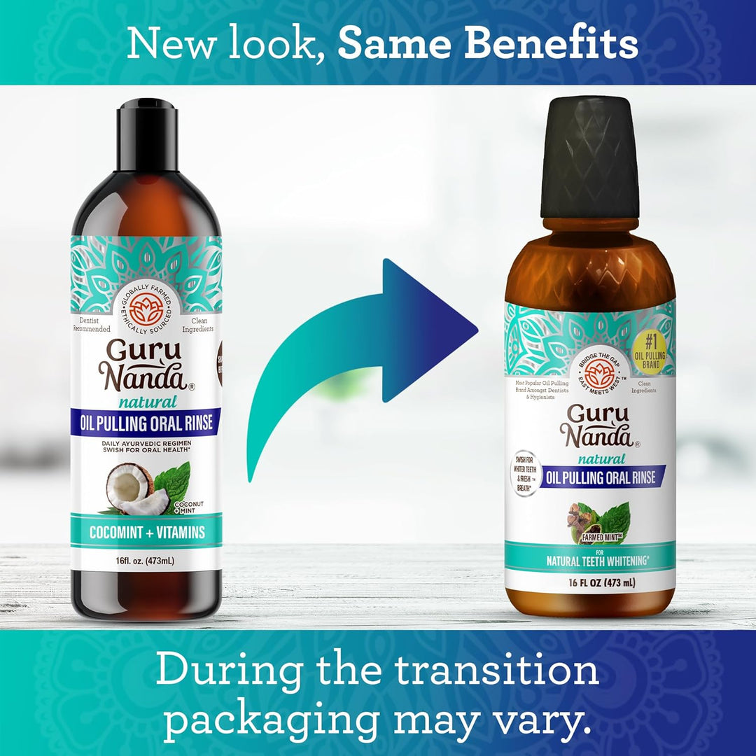 GuruNanda CocoMint Oil Pulling - Enjuague bucal para una higiene or...