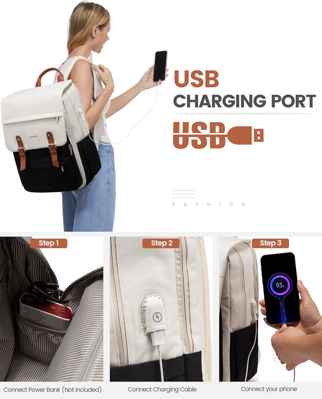 LOVEVOOK Mochila para laptop para mujer, mochila de viaje vintage a...