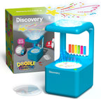 Discovery™ Doodle Projector Light Art Station – Incluye 6 marcadores de borrado en seco, 10 discos de dibujo reutilizables, proyecta dibujos en paredes y techos | Kit de arte y manualidades para niños