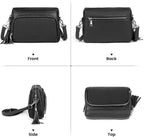 befen Bolsos cruzados de cuero genuino para mujer, cartera de cuero para