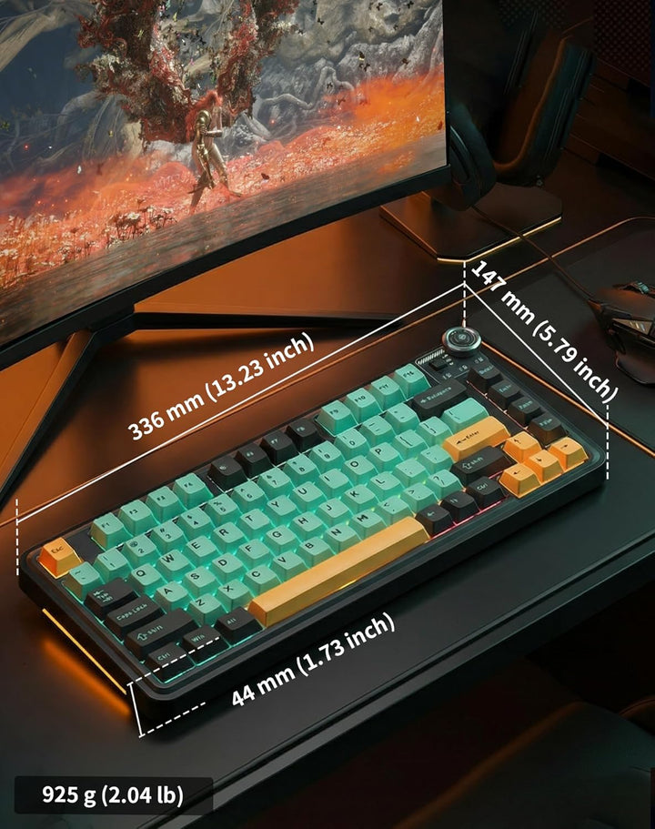 Aula AU75 Teclado mecánico inalámbrico, teclado para juegos con jun...
