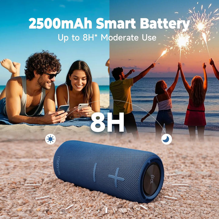 TAZATA Altavoz Bluetooth impermeable IPX7, sonido HD de 30 W, tiemp...